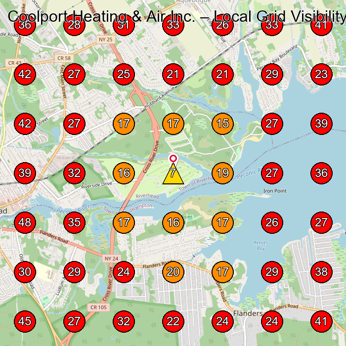 Coolport Heating & Air Inc. GeoGrid visibility map for Hvac Contractor in None